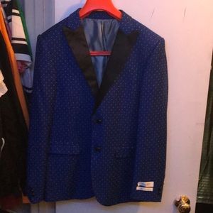 Blue white and black spotted Lorenzo Bruno blazer